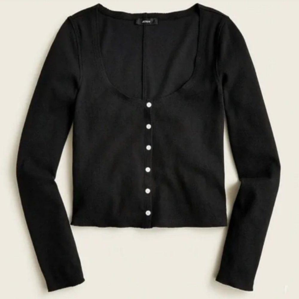 NWT J. Crew Scoopneck ribbed cardigan top